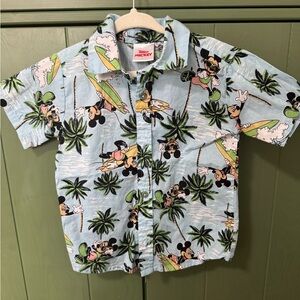 Disney Light Blue Hawaiian Tropical Shirt